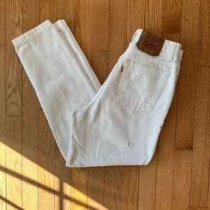 Vintage 90s / Red Tab 501 Levi's / White Distressed / Size 26